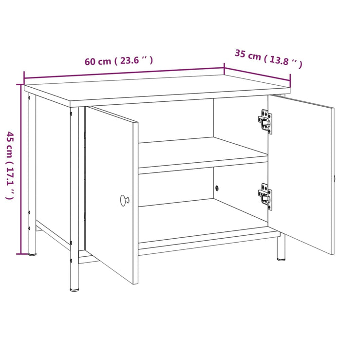 Mobile Porta TV con Ante Nero 60x35x45 cm in Legno Multistrato 826295