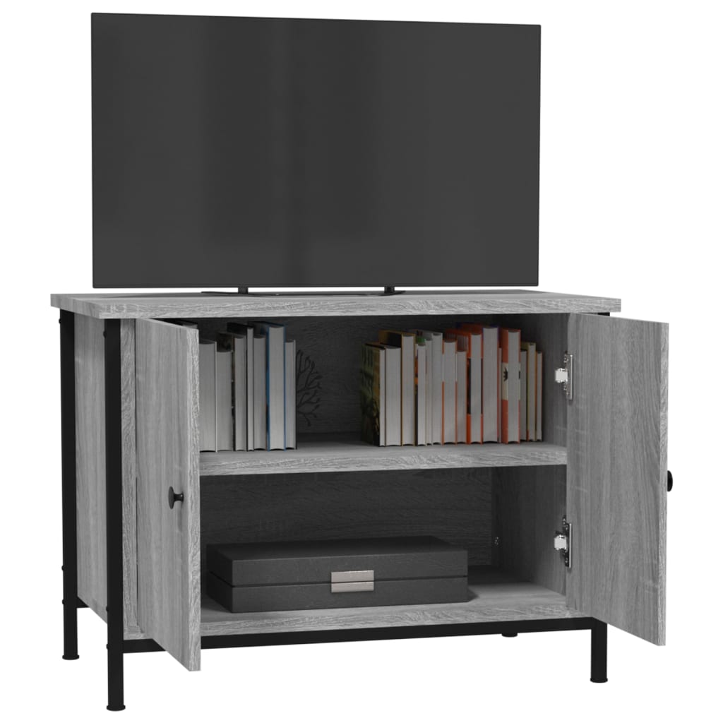 Mobile TV con Ante Grigio Sonoma 60x35x45 cm Legno Multistrato 826298