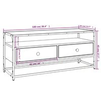 Mobile Porta TV Nero 100x35x45 cm in Legno Multistrato 826305