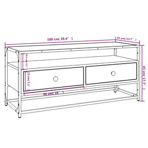 Mobile Porta TV Nero 100x35x45 cm in Legno Multistrato 826305