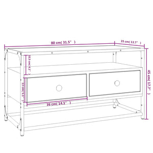 Mobile Porta TV Rovere Marrone 80x35x45 cm in Legno Multistrato 826314