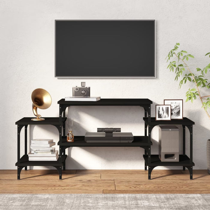 Mobile Porta TV Nero 117x35x52 cm in Legno Multistrato 826315