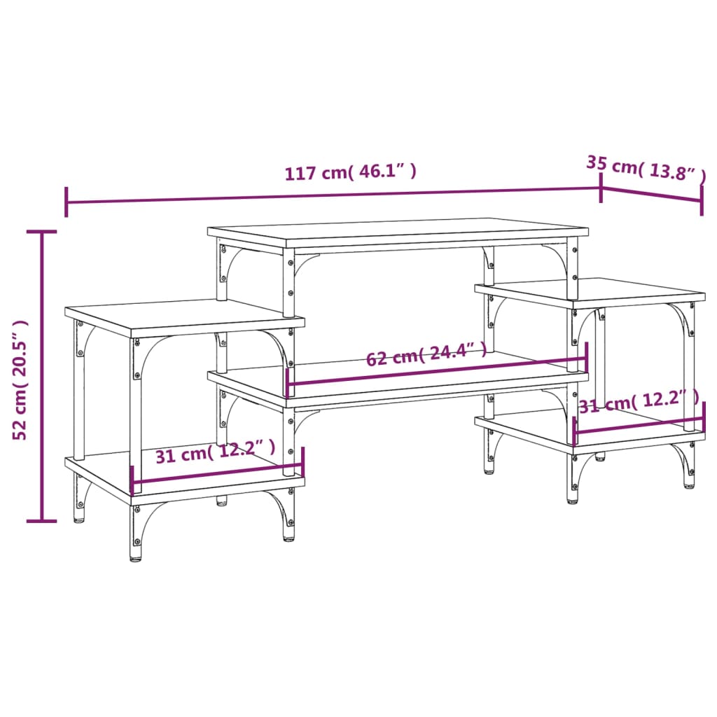 Mobile Porta TV Rovere Sonoma 117x35x52 cm in Legno Multistrato 826316