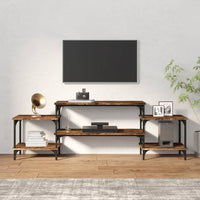 Mobile Porta TV Rovere Fumo 157x35x52 cm in Legno Multistrato 826322