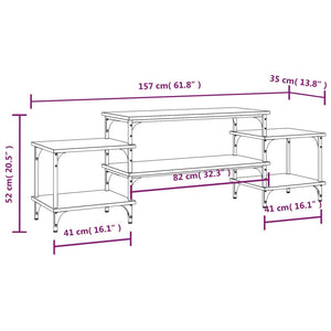 Mobile Porta TV Rovere Fumo 157x35x52 cm in Legno Multistrato 826322