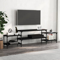 Mobile Porta TV Nero 197x35x52 cm in Legno Multistrato 826325