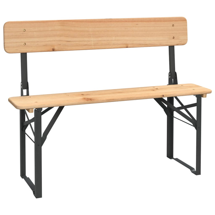 Set Tavolo Birreria Pieghevole 3 pz in Legno Massello di Abete 363112