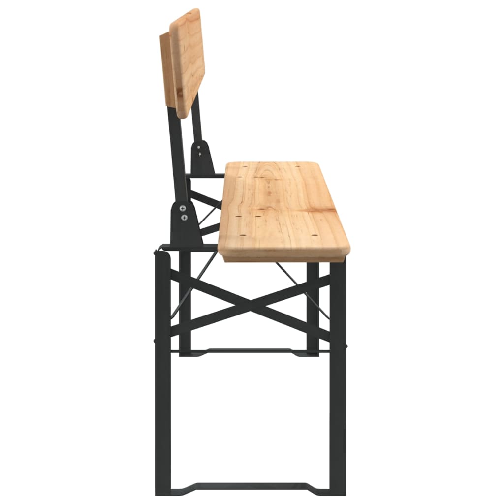 Set Tavolo Birreria Pieghevole 3 pz in Legno Massello di Abete 363112