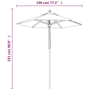 Ombrellone da Giardino con Palo in Legno Sabbia 196x231 cm 363159