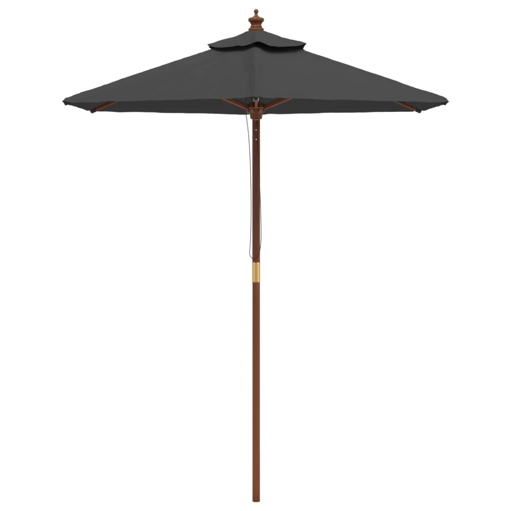 Ombrellone da Giardino con Palo in Legno Antracite 196x231 cm 363161