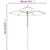 Ombrellone da Giardino con Palo in Legno Antracite 196x231 cm 363161