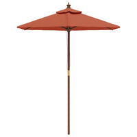 Ombrellone da Giardino con Palo in Legno Terracotta 196x231 cm 363164