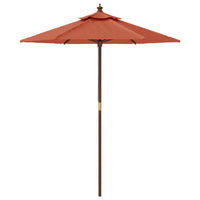 Ombrellone da Giardino con Palo in Legno Terracotta 196x231 cm 363164