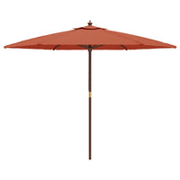 Ombrellone da Giardino con Palo in Legno Terracotta 299x240 cm 363172