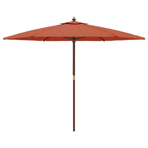 Ombrellone da Giardino con Palo in Legno Terracotta 299x240 cm 363172