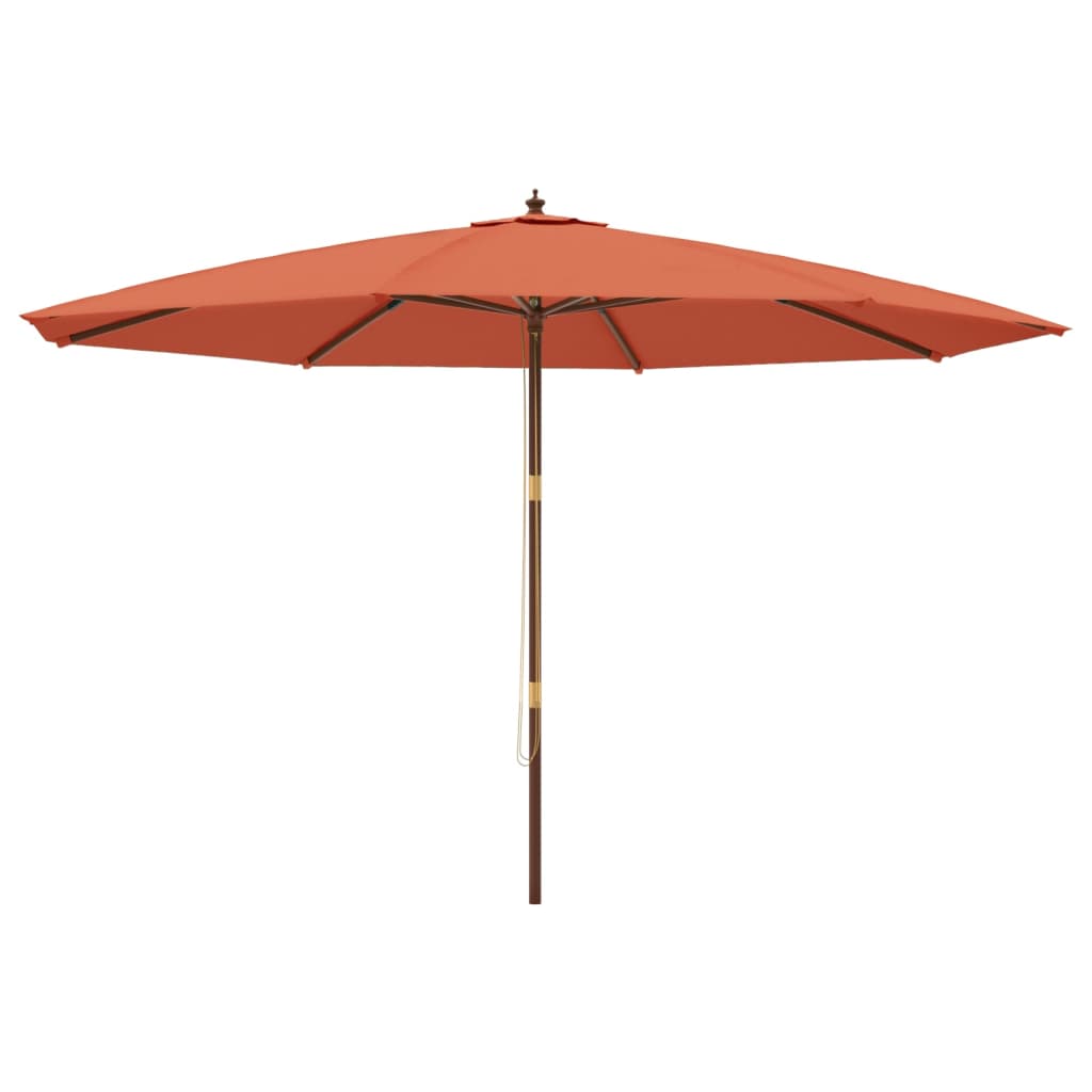 Ombrellone da Giardino con Palo in Legno Terracotta 400x273 cm 363180