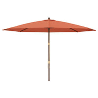 Ombrellone da Giardino con Palo in Legno Terracotta 400x273 cm 363180