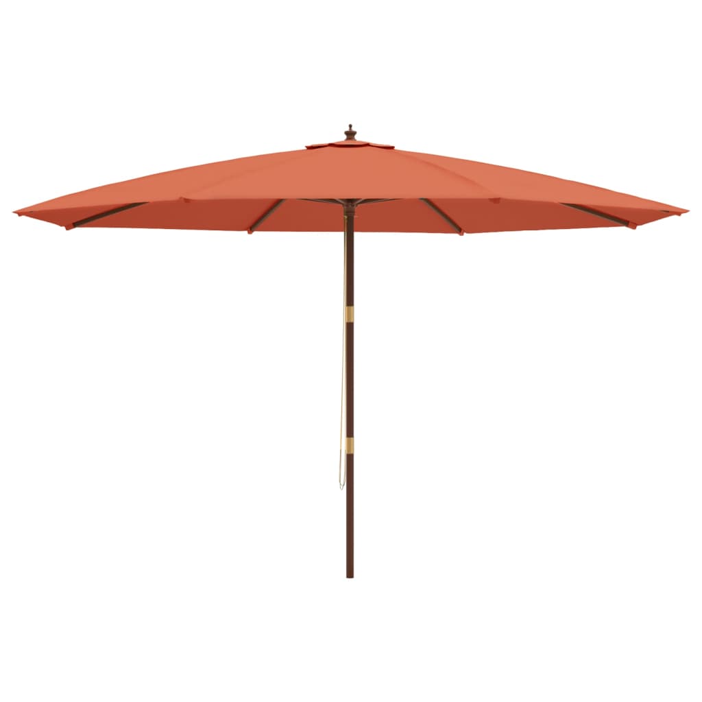 Ombrellone da Giardino con Palo in Legno Terracotta 400x273 cm 363180