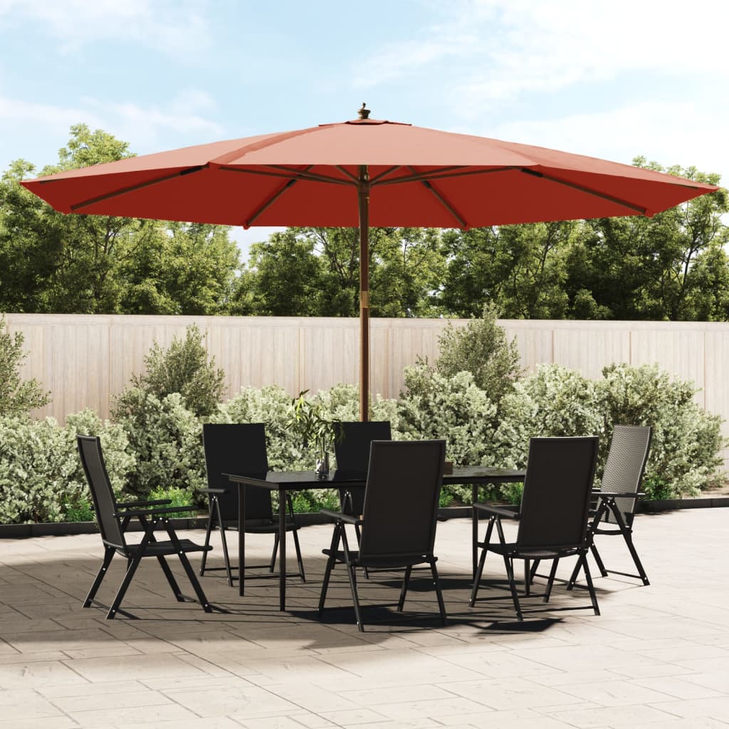 Ombrellone da Giardino con Palo in Legno Terracotta 400x273 cm 363180