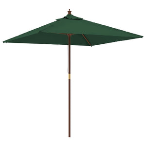 Ombrellone da Giardino con Palo in Legno Verde 198x198x231 cm 363184