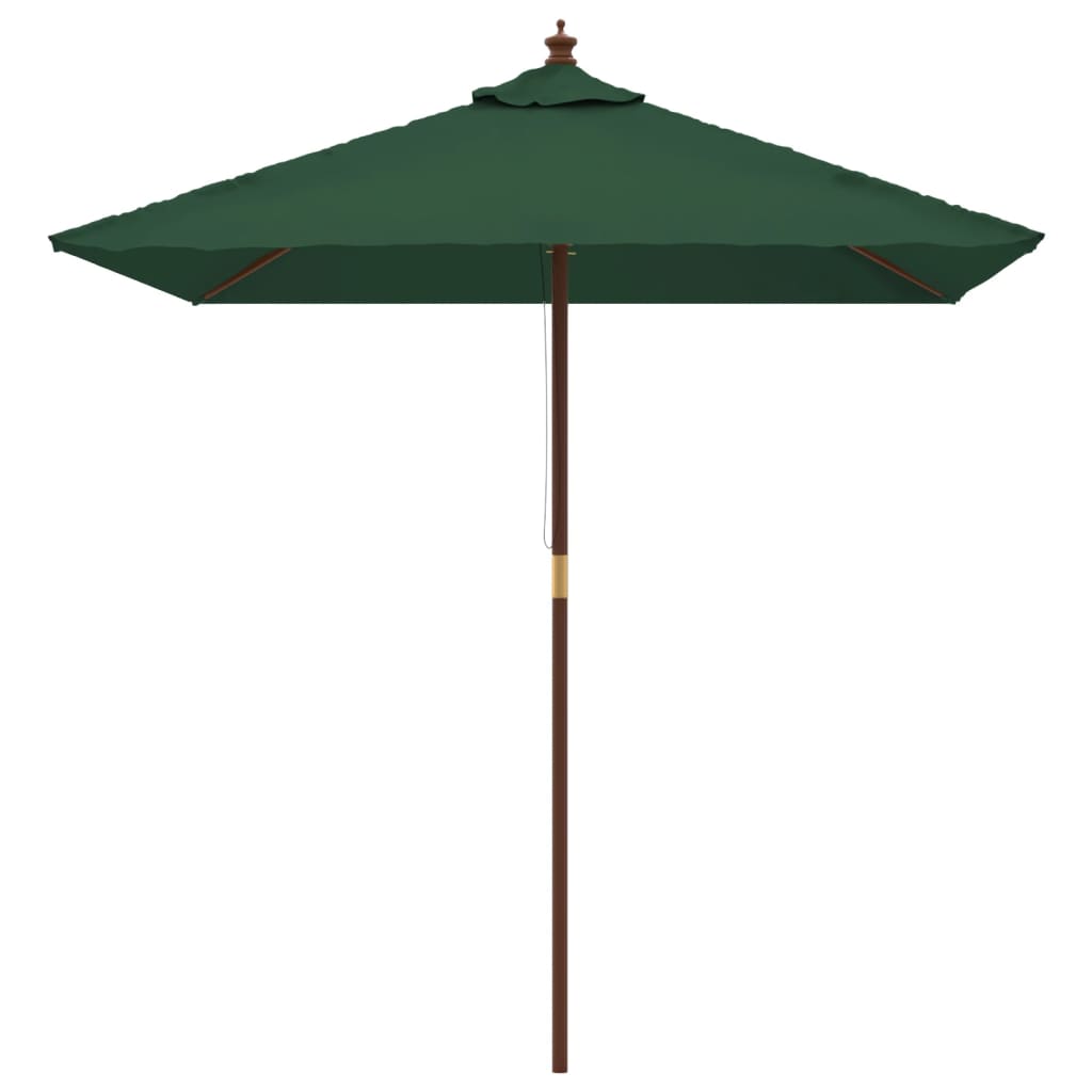 Ombrellone da Giardino con Palo in Legno Verde 198x198x231 cm 363184