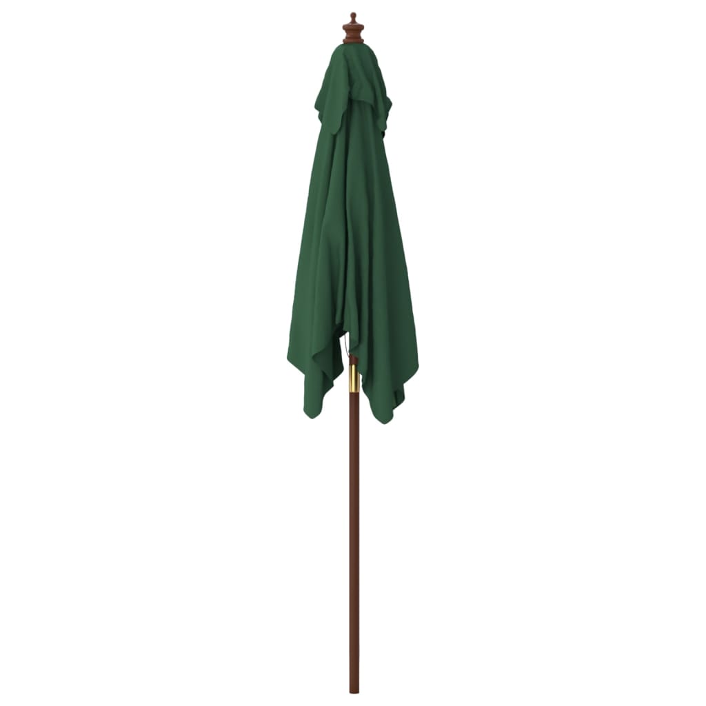 Ombrellone da Giardino con Palo in Legno Verde 198x198x231 cm 363184