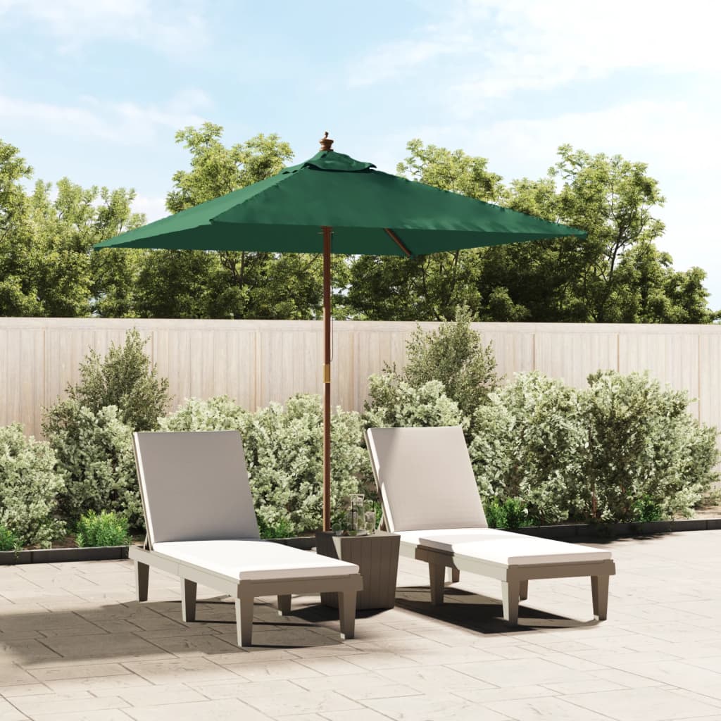 Ombrellone da Giardino con Palo in Legno Verde 198x198x231 cm 363184