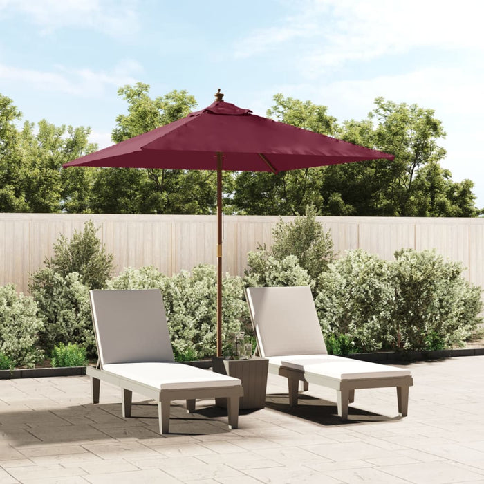 Ombrellone da Giardino con Palo in Legno Bordeaux 198x198x231cm 363187