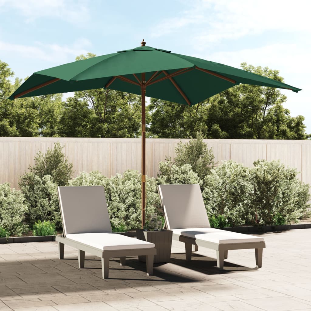 Ombrellone da Giardino con Palo in Legno Verde 300x300x273 cm 363192