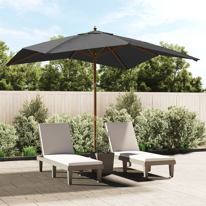 Ombrellone Giardino con Palo in Legno Antracite 300x300x273 cmcod mxl 97092