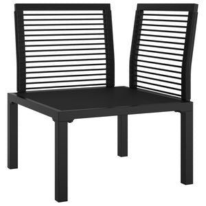 Poltrona Angolare Giardino con Cuscini Polyrattan Nero e Grigio 362797