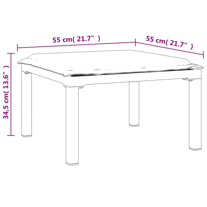 Poggiapiedi da Giardino con Cuscino in Polyrattan Nero e Grigio 362799