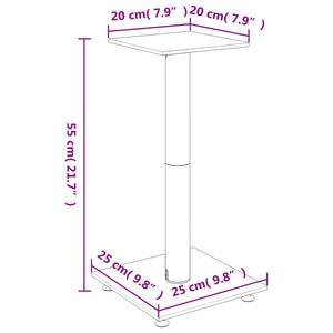 Pedane Casse 2pz Argento Vetro Temperato Design a 1 Pilastro 51809