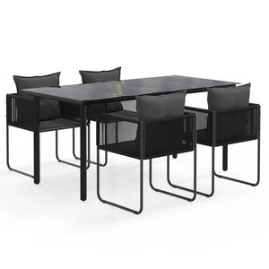 Set da Pranzo da Giardino 5 pz Nero 3156496