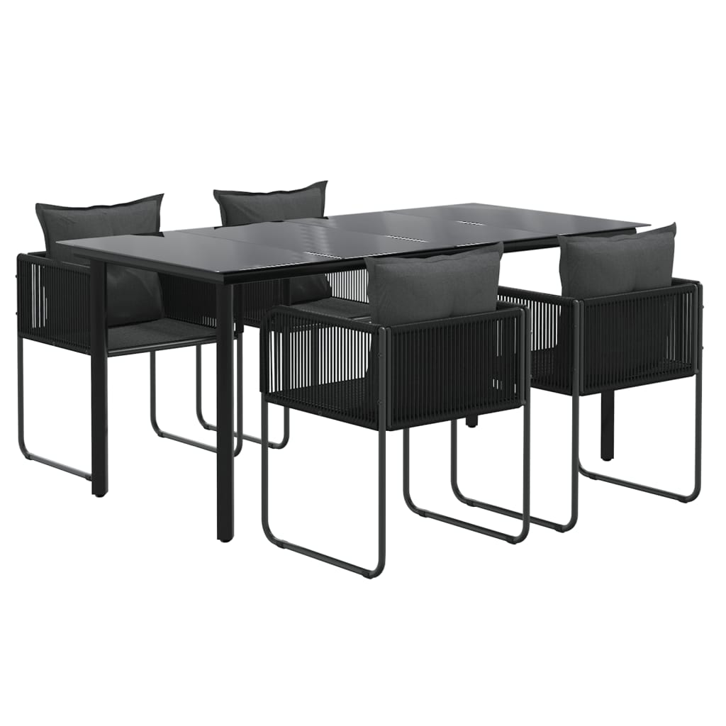 Set da Pranzo da Giardino 5 pz Nero 3156496