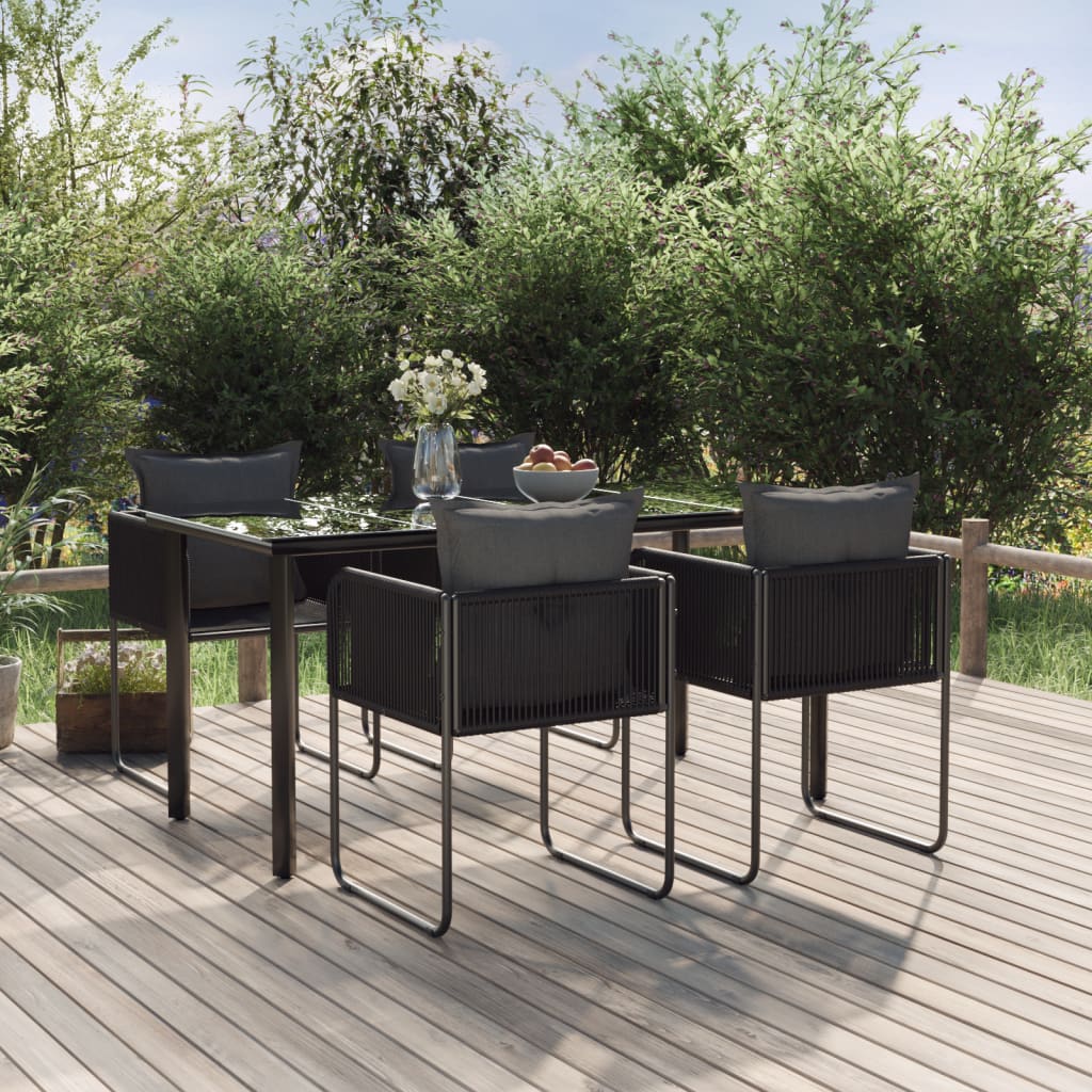 Set da Pranzo da Giardino 5 pz Nero 3156496