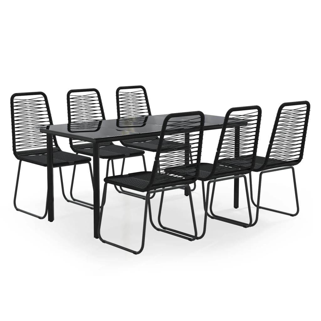 Set da Pranzo da Giardino 7 pz Nero 3156505