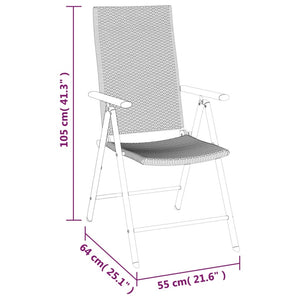 Set da Pranzo da Giardino 5 pz Nero in Polyrattan 3156512