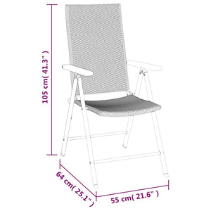 Set da Pranzo da Giardino 5 pz Nero e Marrone in Polyrattan cod mxl 47953