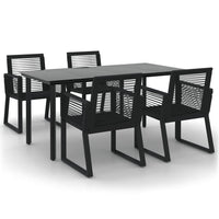 Set da Pranzo da Giardino 5 pz Nero in Rattan PVC cod mxl 53819