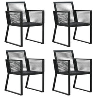 Set da Pranzo da Giardino 5 pz Nero in Rattan PVC cod mxl 53819