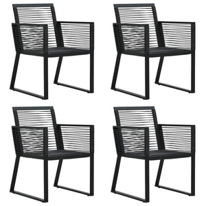 Set da Pranzo da Giardino 5 pz Nero in Rattan PVC cod mxl 53819