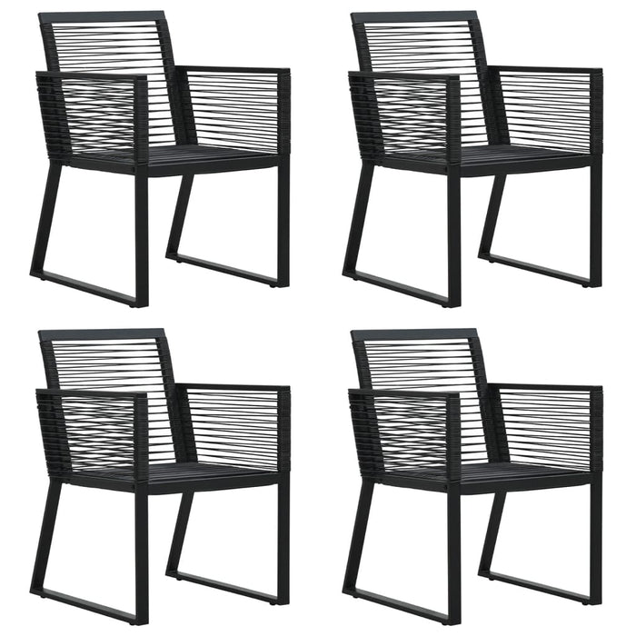 Set da Pranzo da Giardino 5 pz Nero in Rattan PVC cod mxl 53819