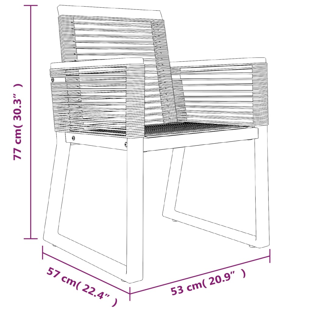 Set da Pranzo da Giardino 5 pz Nero in Rattan PVC cod mxl 53819