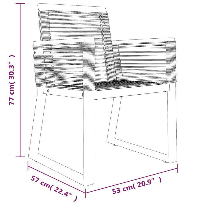 Set da Pranzo da Giardino 5 pz Nero in Rattan PVC cod mxl 53819