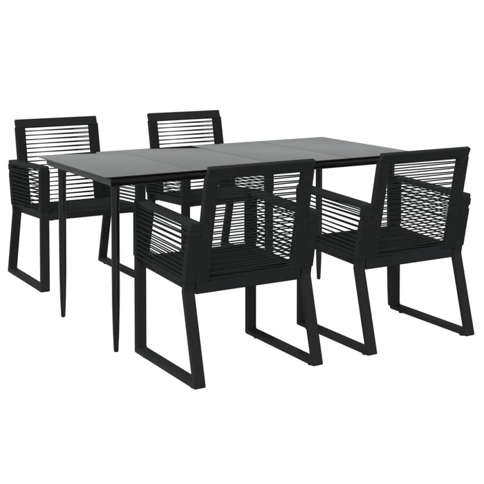 Set da Pranzo da Giardino 5 pz Nero in Rattan PVC 3156548