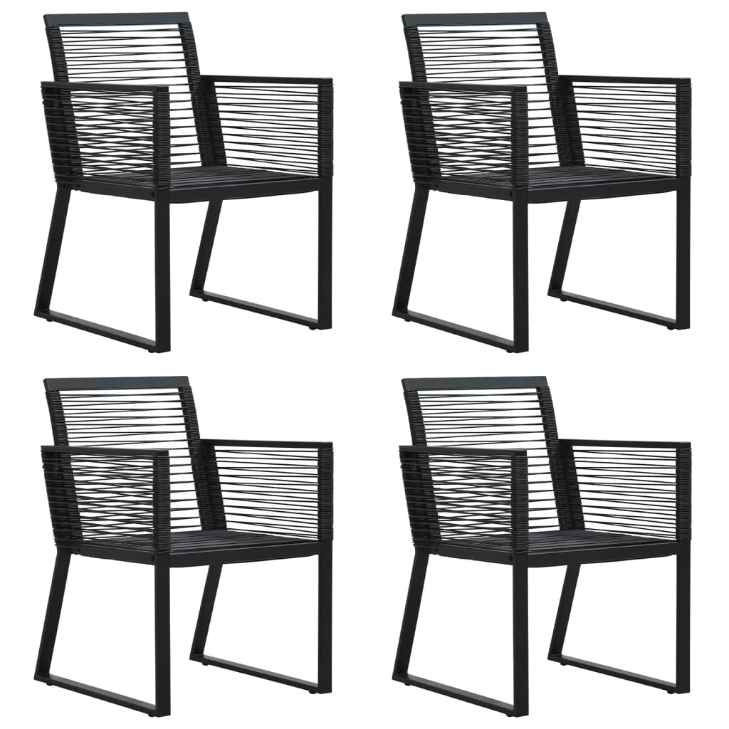 Set da Pranzo da Giardino 5 pz Nero in Rattan PVC 3156548