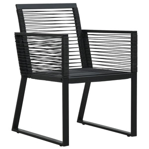 Set da Pranzo da Giardino 5 pz Nero in Rattan PVC 3156548