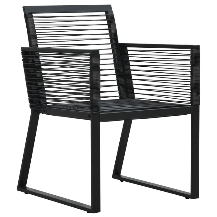 Set da Pranzo da Giardino 5 pz Nero in Rattan PVC 3156548