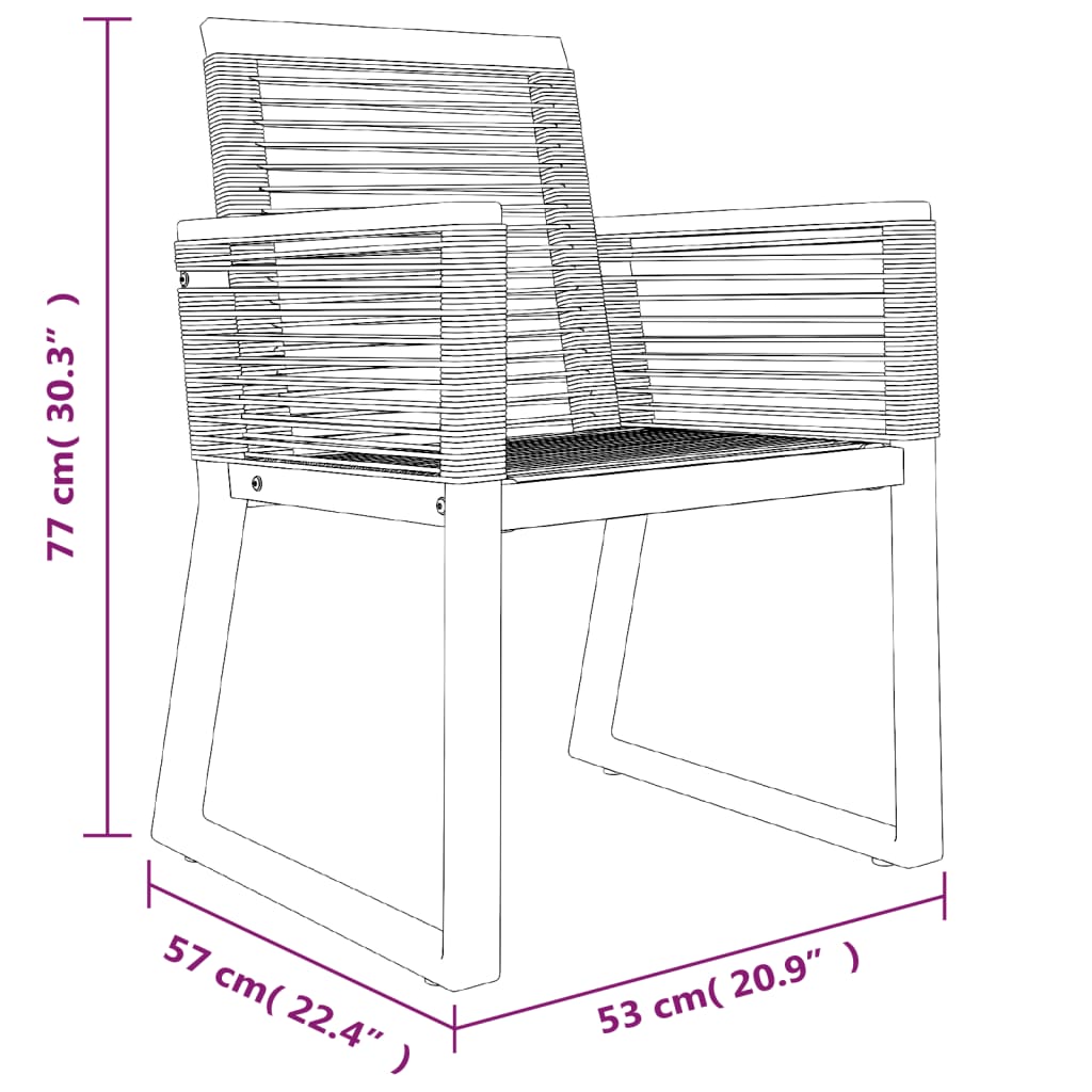 Set da Pranzo da Giardino 5 pz Nero in Rattan PVC 3156548